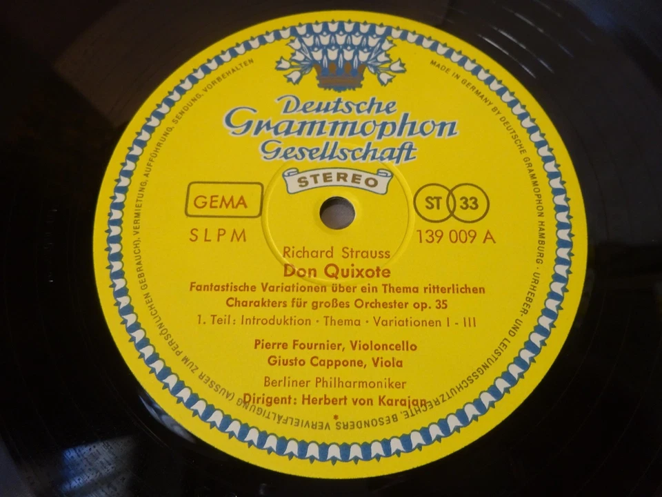 TULIPS RICHARD STRAUSS - DON QUIXOTE LP, BPO, Karajan, Fournier, DG 139 009 - Image 3 of 4