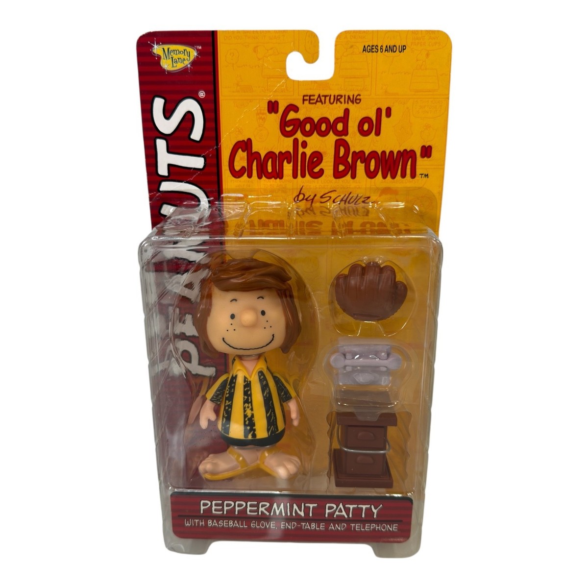 Memory Lane Charlie Brown Peppermint Patty Action Figure Baseball
