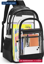 KIMNERPU Clear Backpack, Heavy Duty PVC Transparent Backpack with Reinforced Str