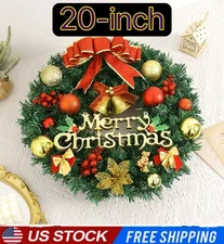 12/20inch Christmas Wreath For Front Door Home Decoration Artificial Door Wreath