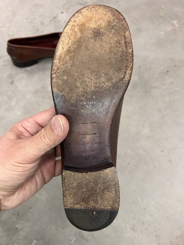 Prada Penny Leather Loafers Womens Size 7 US, 37.5 Euro - Gorgeous Chestnut - Picture 11 of 15