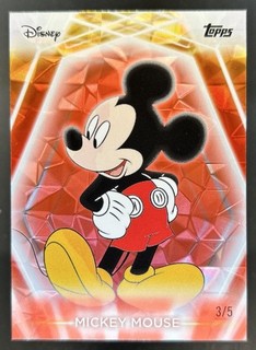 2026 Topps Disney Neon Mickey Mouse Red Diamante #3/5 Mickey & Friends