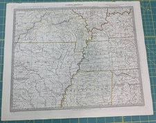 North America Sheet X 1833 Map, SDUK- PARTS OF MS, IL, KY, TN, AL  MO & AR, 