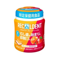 Mondelez Recaldent Fruit Assorted Gum, Orange & Strawberry, 135.2G X 6 Bottles_