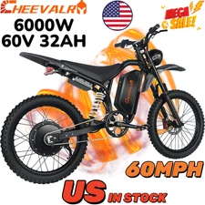 6000W Electric Dirt Bike 60V 32AH 60MPH NFC Adult Off-road Ebike  E-Mountainbike