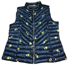 Joules Womens Size 14 Brindley Printed Slim Fit Warmer Gilet, Puffer Vest Floral