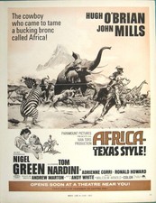 Print Ad Africa Texas Style Hugh O'Brian John Mills Hayley Mills Cowboy Movie TV