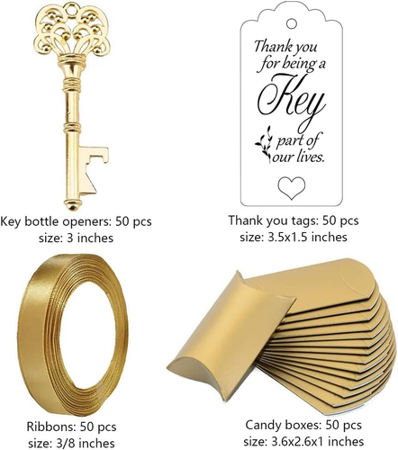 50 juegos de abrebotellas con forma de llave vintage regalo de recuerdo de boda - Imagen 4 de 12