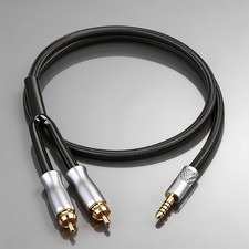 Hi-Fi Sound Audio Cable 6N Oxygen-Free-Copper Cord 4.4mm Balanced to 2x RCA
