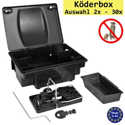 Rattenfalle Köderbox Mäusefalle Köderstation mit Schlagfalle Schwarz Petigi