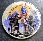 2001 Silver Eagle 9/11/01 American Heroes Colorized ASE .999 Silver Uncirculated