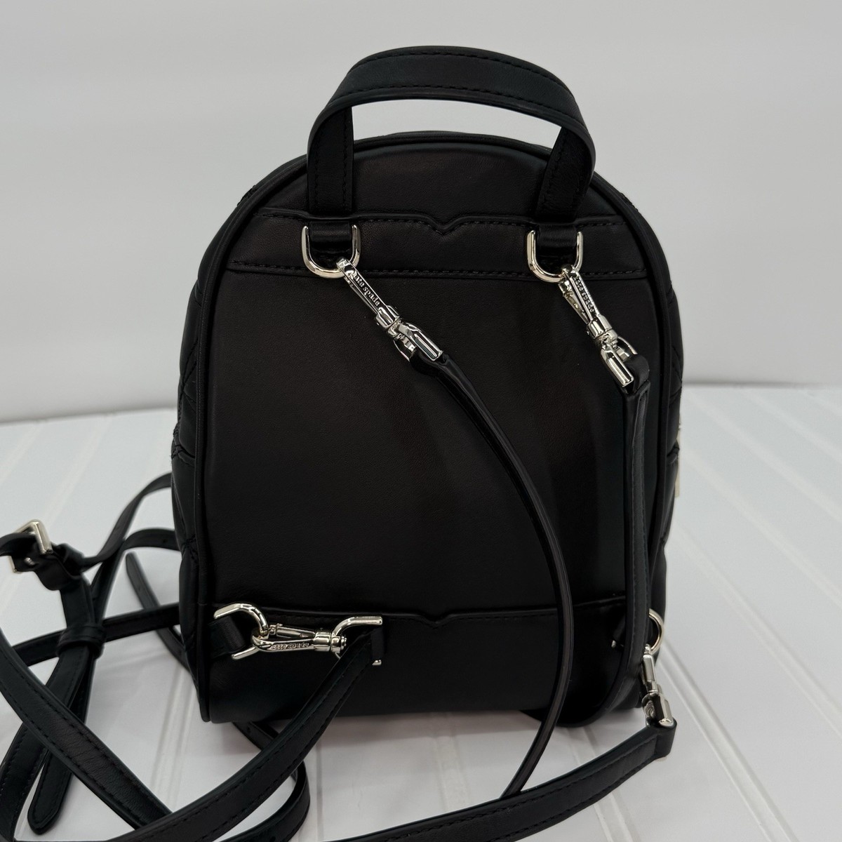 Kate Spade Natalia - Quilted Mini Backpack black & white with gold tone accents kate-spade-white-quilted-  main image 2