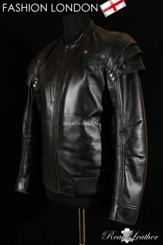GAUNTLET' Men's Black GOTHIC Style Real Soft Lambskin Leather Jacket 9280 - Picture 1 of 13