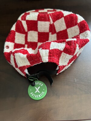 Supreme Checkerboard Boucle Camp Cap Red White Box Logo New