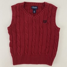 Chaps Boys Red Pullover Sweater Youth Size 3/3T Sleeveless Vest