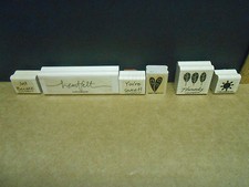 Stampin Up set of 6 Rubber Stamps--words and designs Thanks-Heartfelt-etc