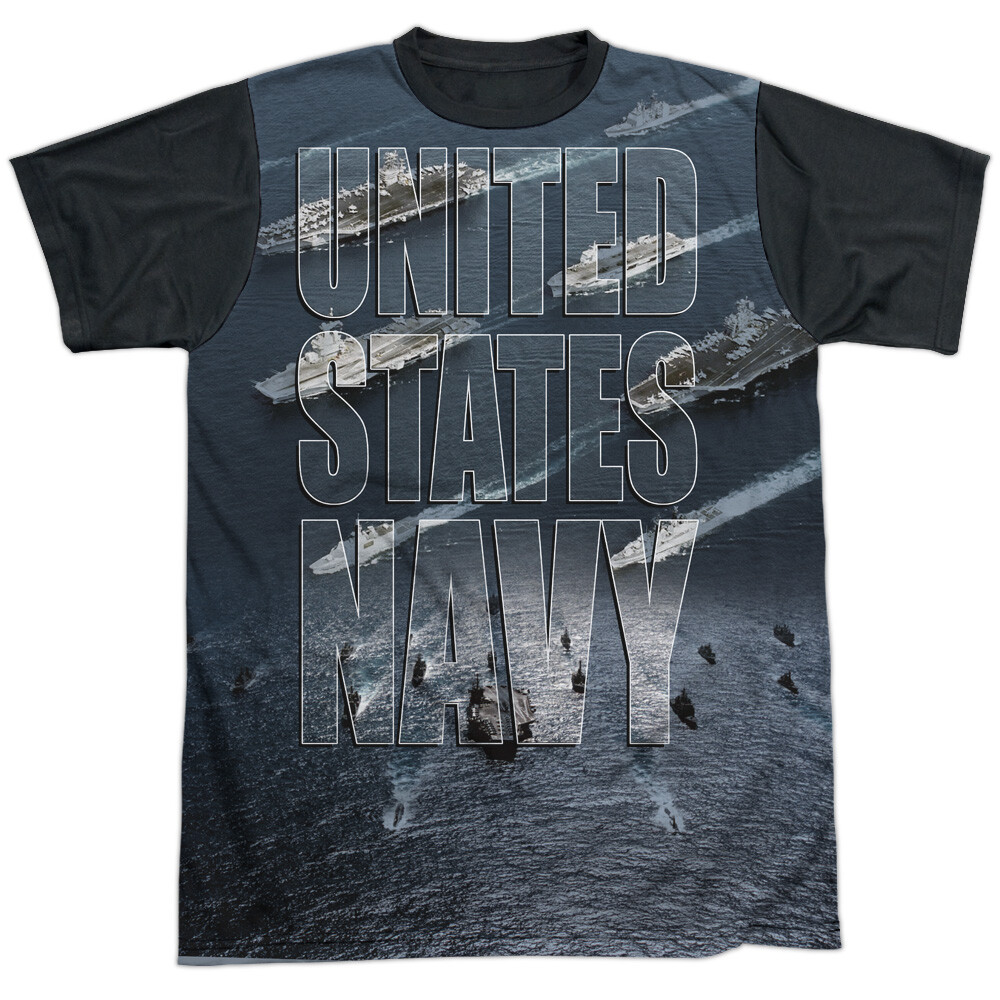 Navy Fleet Adult Halloween Costume Tee in Black Back Sizes S-3XL