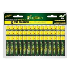 Alkaline AAA 96 Pack Batteries - 10 Year Shelf Life