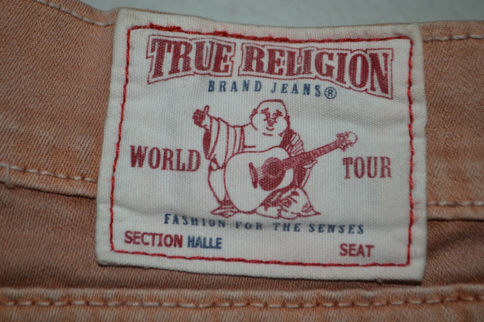 True Religion Women's Halle Skinny No Pocket Flaps Peach Denim Jeans Sz 27x29 thumbnail 3