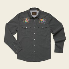 Howler Brothers Dos Gallos Gaucho Snapshirt Charcoal Microstripe - NWT Sealed