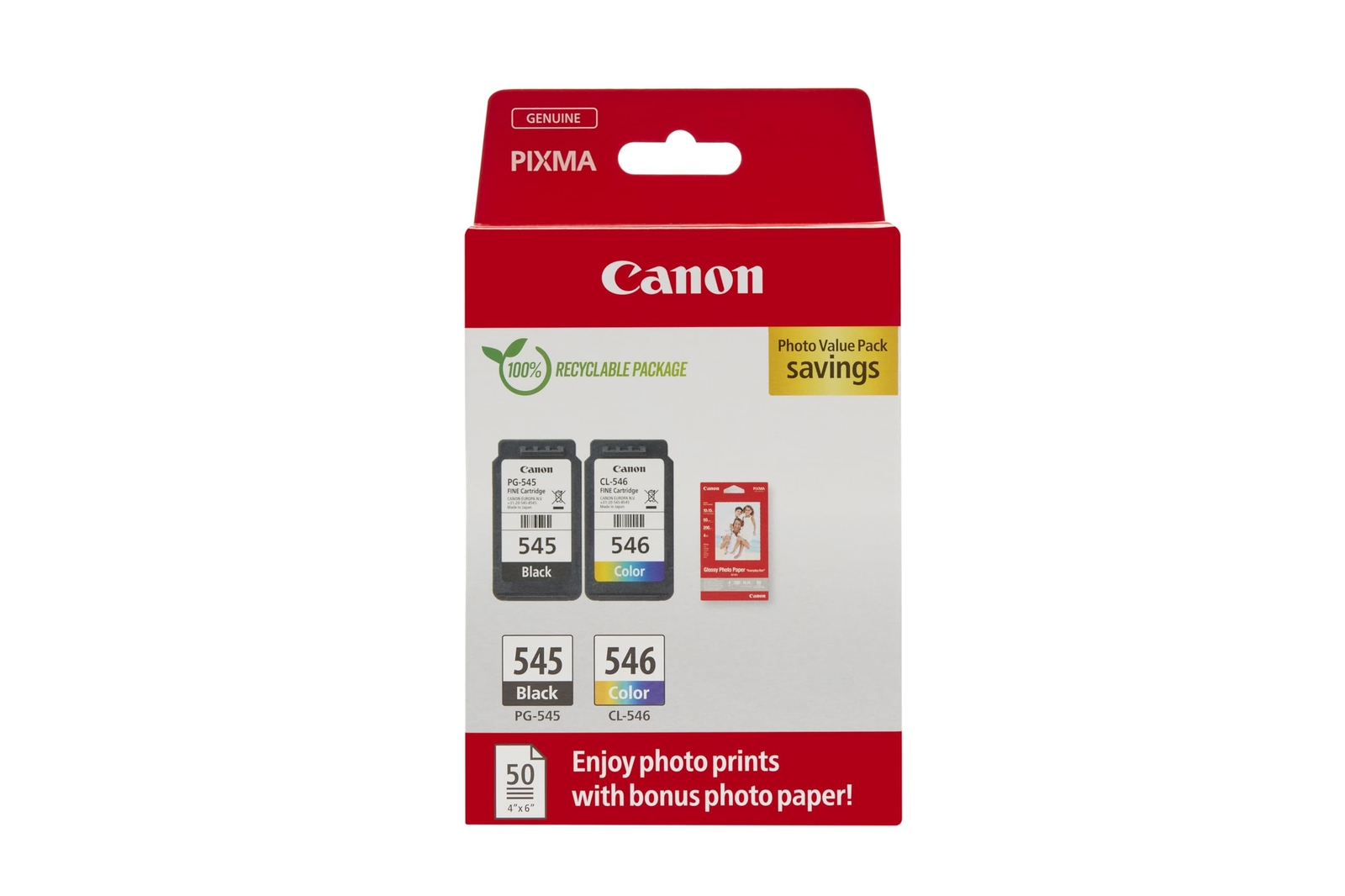 Canon PG-545 XL CL-546 XL schwarz, color Druckköpfe Fotopapier, 2er-Set >> büroshop24