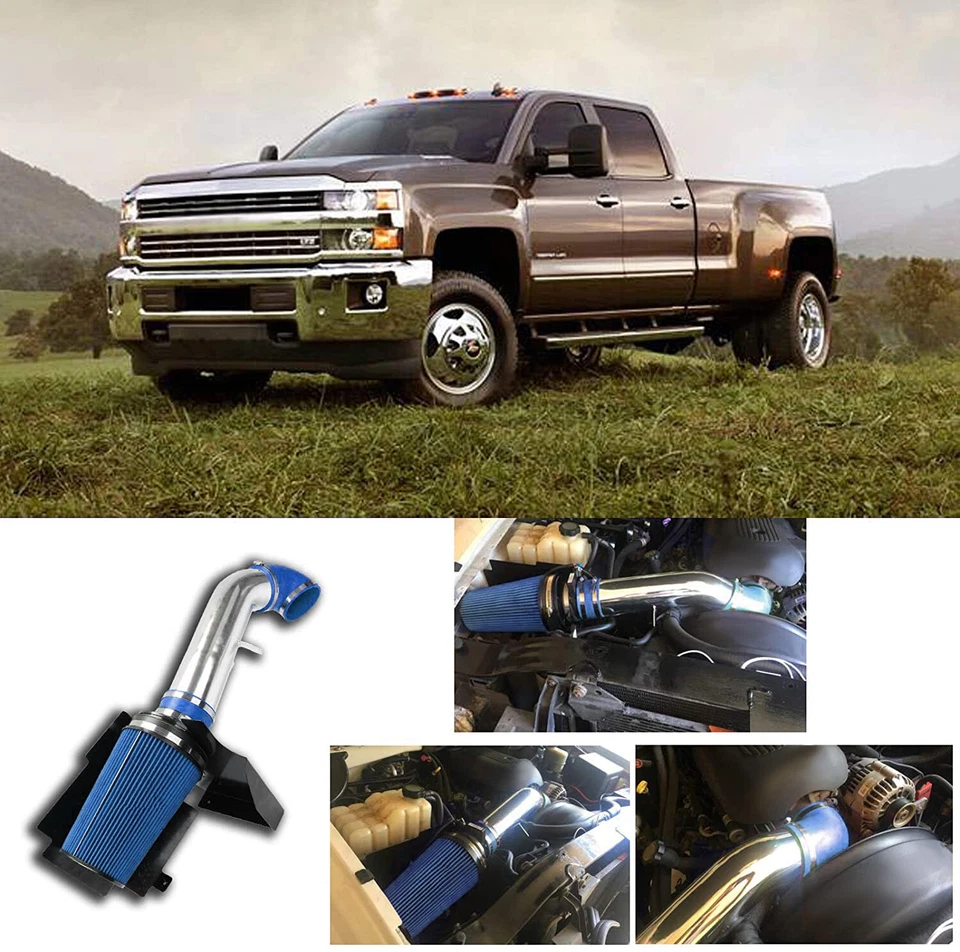 Sistema de admisión de aire frío protector térmico apto para 99-06 GMC/Chevy V8 4,8 L/5,3 L azul Foto 4 de 4