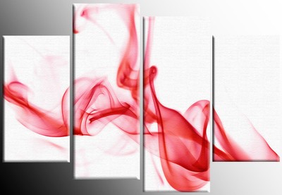 LARGE PURPLE BLACK CANVAS PICTURE ABSTRACT SMOKE MULITI PANEL ART 100 cm wide