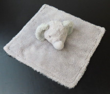 Elephant Lovey Security Blanket All Gray with Satin Backing 12"