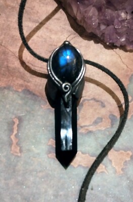 The Shield. Black Obsidian Empath Protection Necklace Energy Jewelry