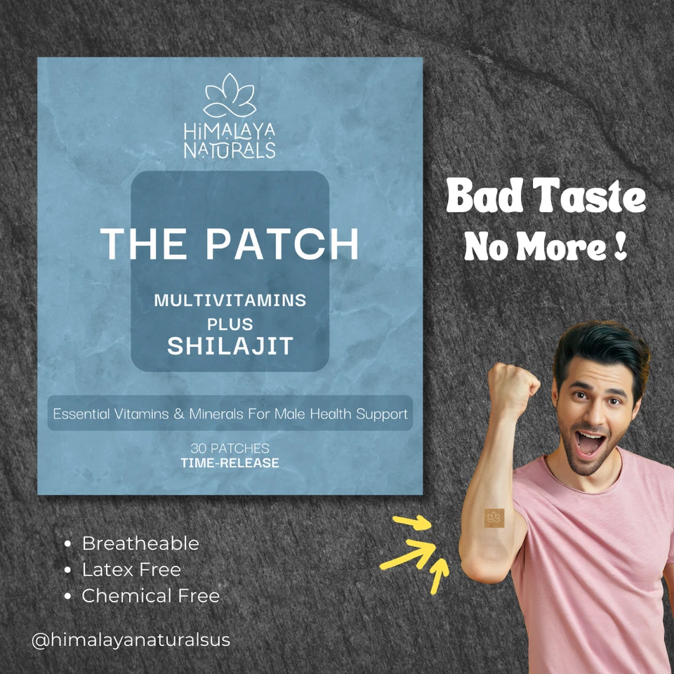 Parche Shilajit + Vitamina Para Hombres Por Himalaya Naturals - Suministro para 30 Días - Parches Foto 3 de 4