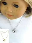 Gold or Silver Heart Pendant Necklace Jewelry fits 18" American Girl Size Doll