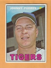 Johnny Podres Detroit Tigers 1967 Topps #284 Witherbee New York