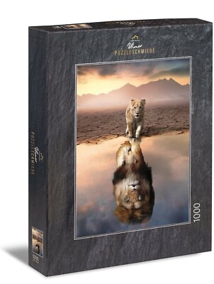 ULMER PUZZLESCHMIEDE Spieglein Spieglein Baby Löwe Spiegelbild 1000 Teile PUZZLE