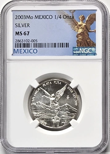 2003 Mexico Libertad 1/4 oz. Silver Coin - NGC MS67