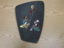 50er 60er Ruscha Wandteller TeenagerKeramik  Handarbeit Zierteller 50s 60s