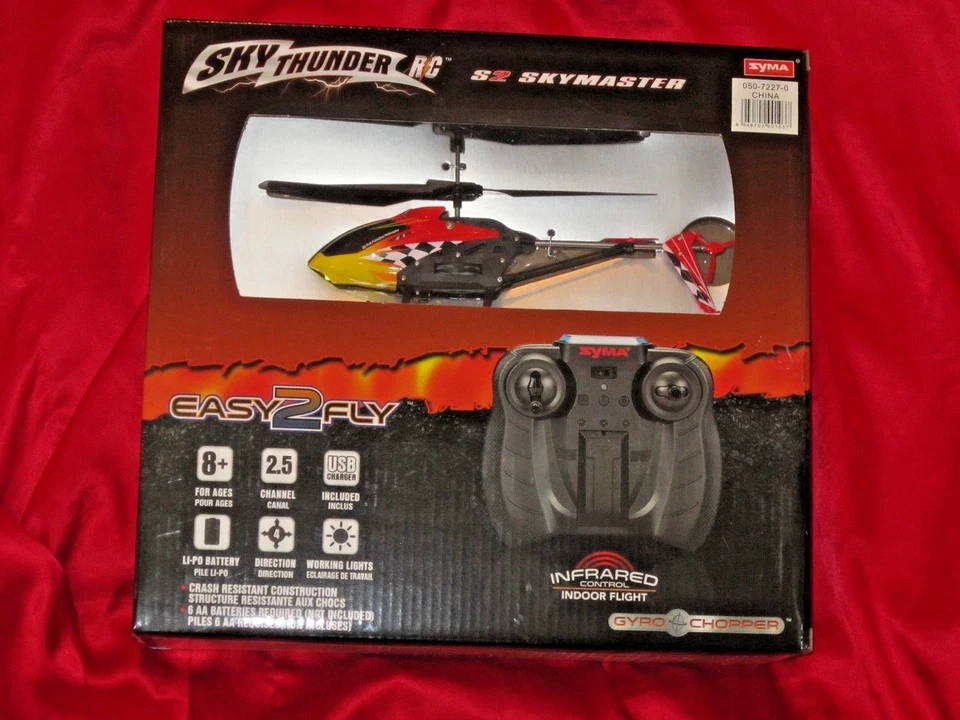 SYMA Sky Thunder RC Sky Master S2 Indoor Helicopter with Light Red/yellow/black - Image 2 of 3