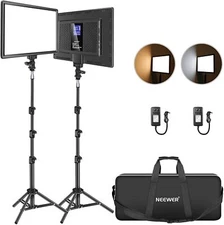 NEEWER LED Video Lighting Kit with Light Stand 2-Pack 384 LED Soft Video Light