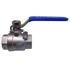 US Stock 1" NPT Female 2-Piece 304 Stainless Steel Full Port Ball Valve WOG1000