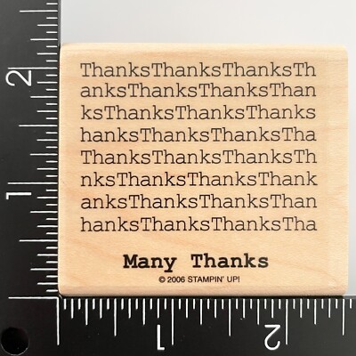 Stampin Up Many Thanks Play on Words 2006 Wood Mounted Rubber Stamp | eBay