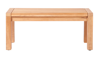 Maxima Sitzbank 100x39 cm ohne Rückenlehne aus Teakholz Natur Holzbank Garten