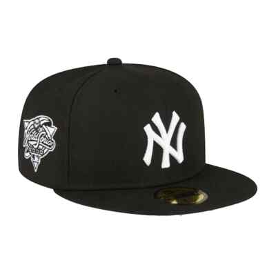 New Era MLB New York Yankees Black White 5950 Fitted Hat 2000
