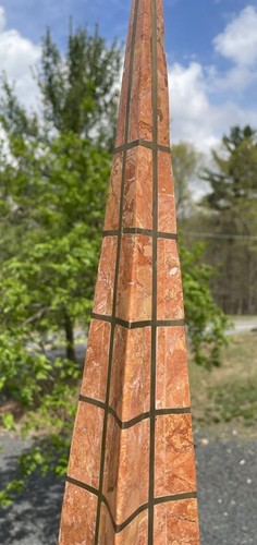 LARGE Vintage Mid-Century Modern Robert Marcius Casa Bique Stone & Brass Obelisk - Picture 3 of 23