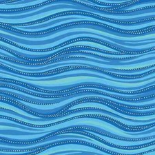 Laurel Burch Basics OCEAN WAVES Lt DARK BLUE Sea Spirits Fabric By the FQ 1/4 YD