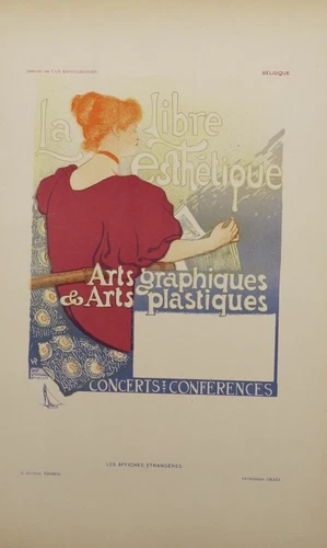 LIBRE ESTHETIQUE ORIGINAL LITHOGRAPH OF POSTER by Theo Van Rysselberghe 1897