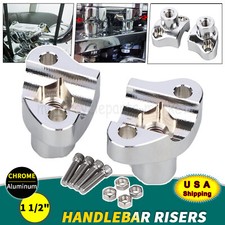 Chrome CNC 1 Handlebar 1-1/2 Risers For Harle...