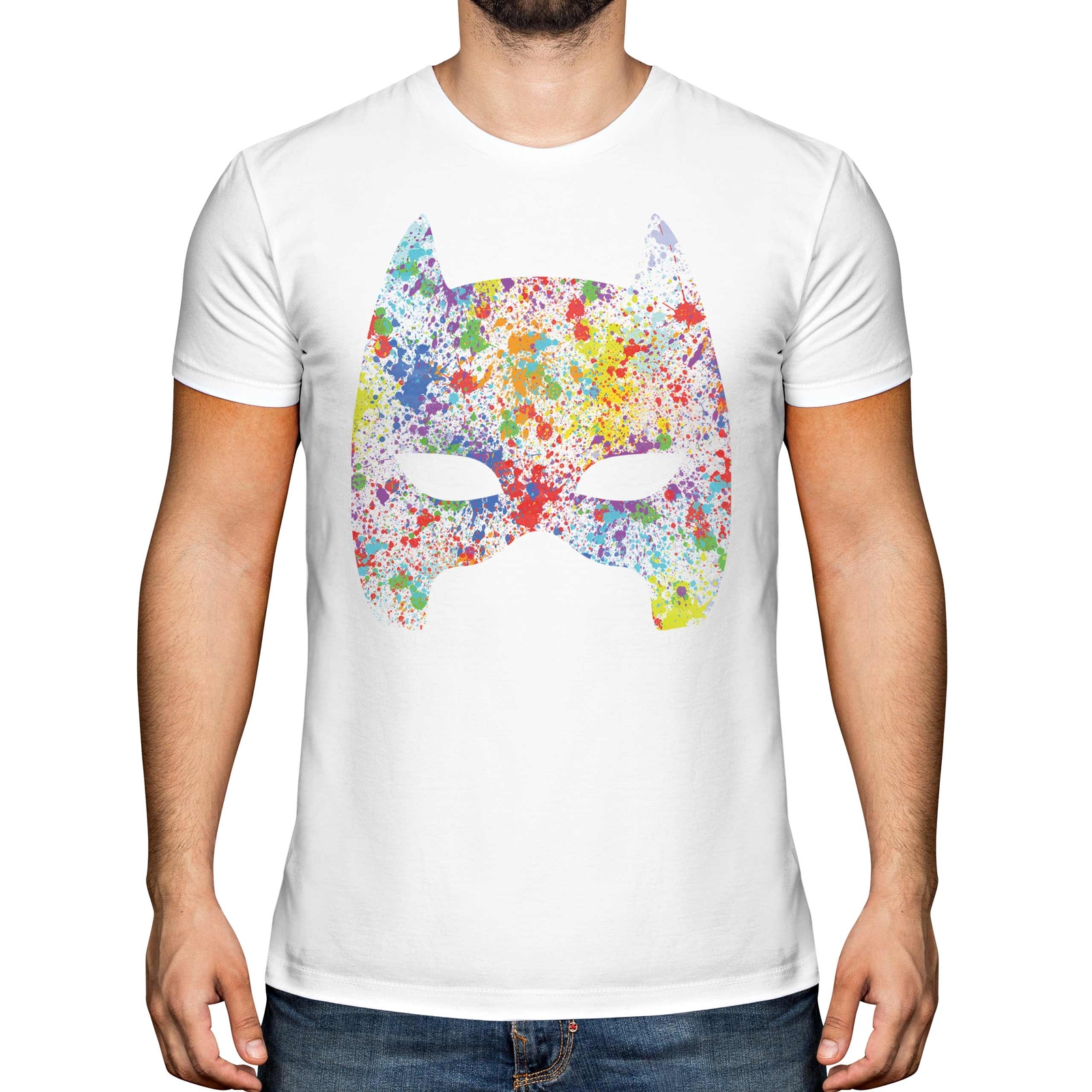 Máscara Salpicadura Hombre Camiseta Top Regalo Colorido Salpicadura