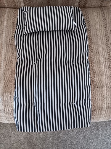 Pleasant Company 1997 American Girl Black White Striped Doll Bed Mattress Pillow - Picture 2 of 4