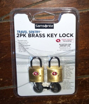 Samsonite Travel Sentry 2pk Brass Key Locks Each Comes with 2 Keys! #44348-1367