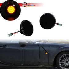 Front Amber LED Side Marker Indicator Signal Lights For 89-15 Mazda MX-5, Smoked