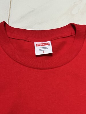 Supreme Red Long Sleeve Blank Red T Shirt Men S Cotton New | eBay